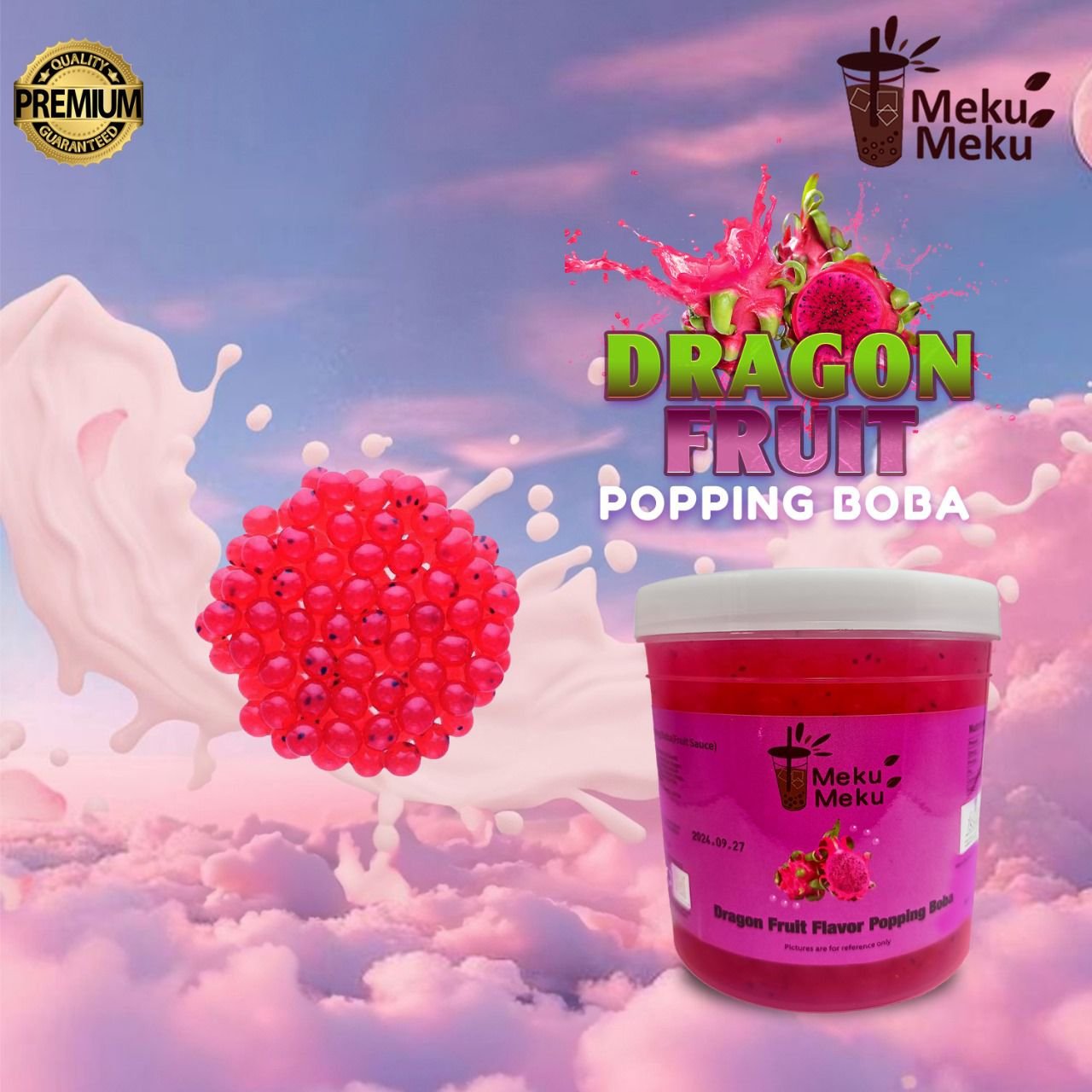 DRAGUN FRUIT Popping Boba